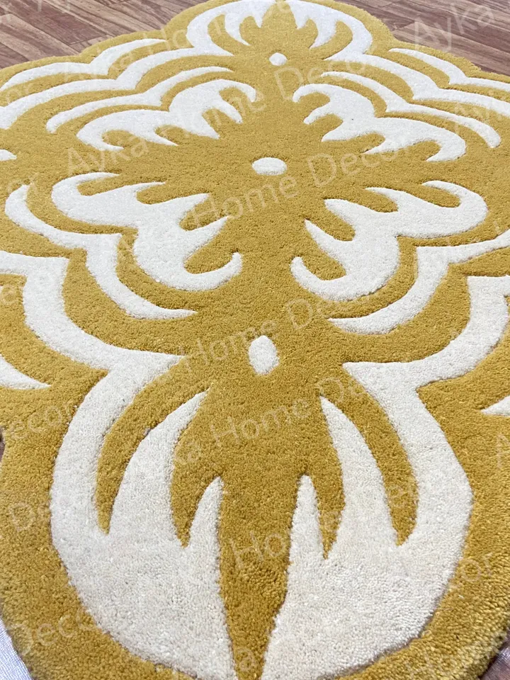 Whito Stip Woolen Handmade Area Rug For Hall Kitchen Living Room Bed Room Bath Room Dining Room Kids Room Carpet / Christmas Gift / Rugs