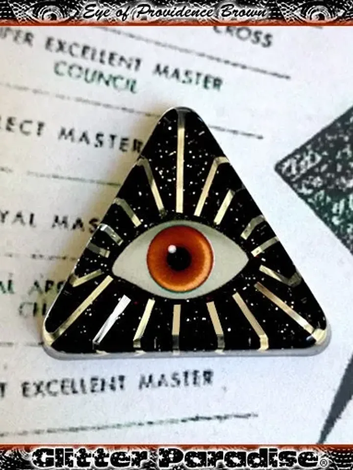 Eye of Providence - Brooch - Eye of Providence - Pyramid - All seeing Eye - Eye of God - illuminati - NWO - Freemason - Glitter Paradise®
