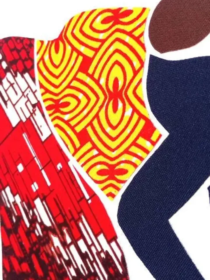 Fabric Collage 'Cooking' #1 / Fabric Art