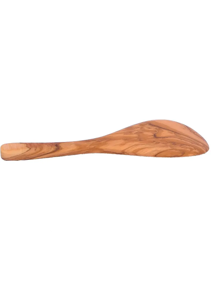 Wooden Japanese Rice Spoon (Wide Olive Wood Spoon for Risotto) - AKwood Serving Paddle. Rustic