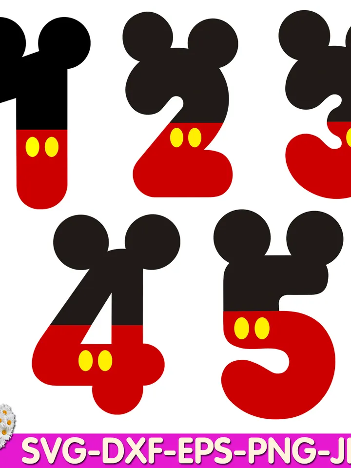 Mouse Number One Two Three Four Five Oh Toodles, I'm 1 I'm 2 I'm 3 I'm 4 I'm 5 birthday digital design Cricut svg file