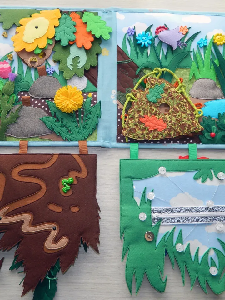 SUMMER FLOWER GLADE Educational Tablet, Forest Animals Play Set, Play Animals Set, Montessori Book for Kids