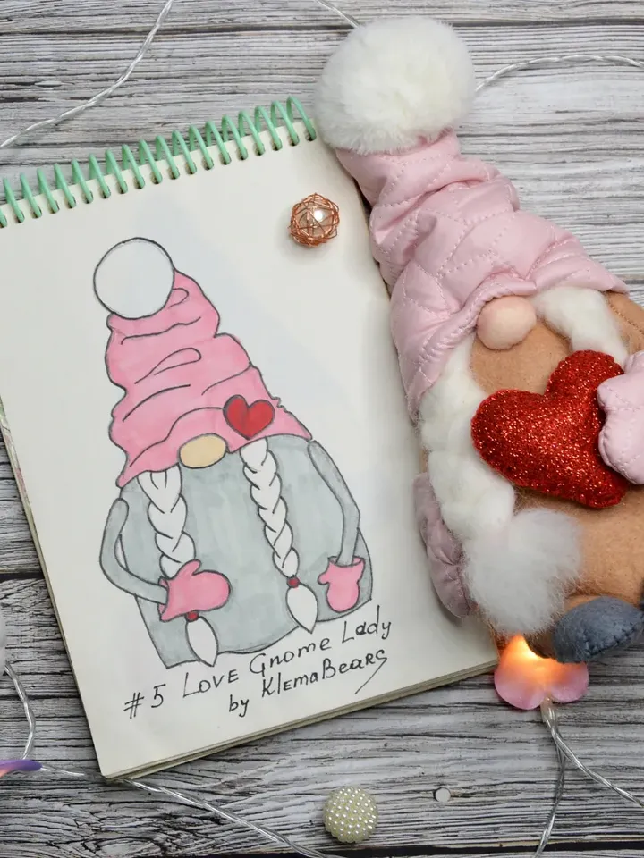 Sewing PDF Pattern Valentines Gnome, Video, Valentine's Day Gnomes, Valentine's Day Scandinavian Gnomes, Nisse, Tomte, V