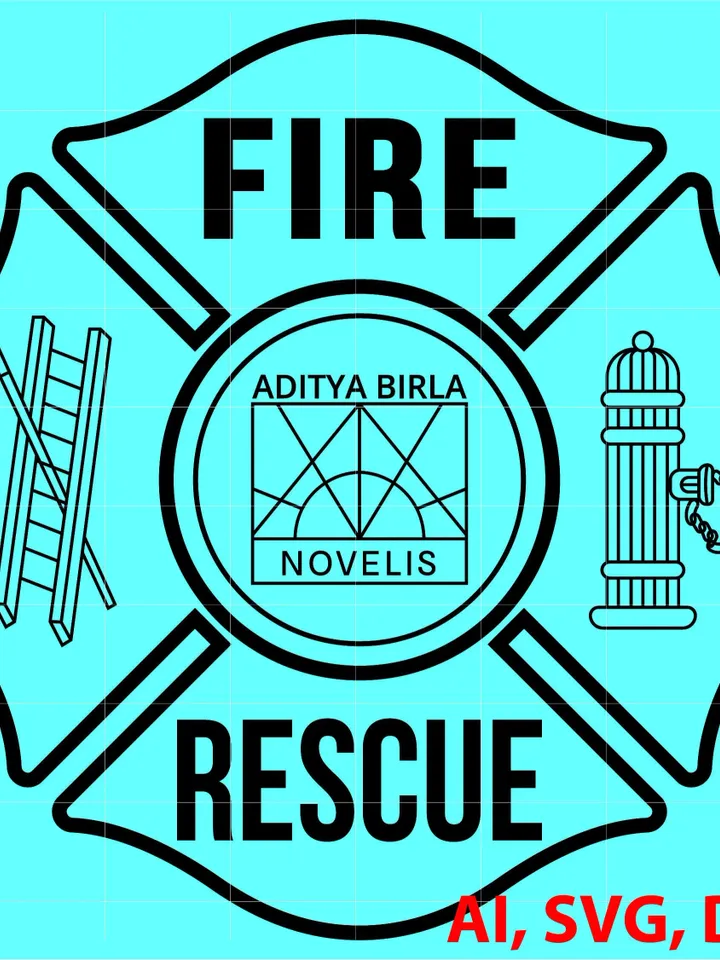 Aditya Birla Novelis Fire Rescue Badge, Logo, Seal, Custom, Ai, Vector, SVG, DXF, PNG, Digital