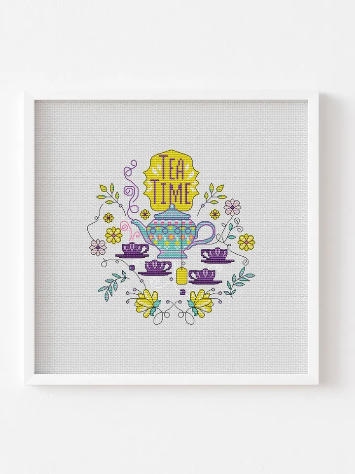 Time for Tea Cross Stitch Pattern Digital Pattern Kitchen Still Life ...