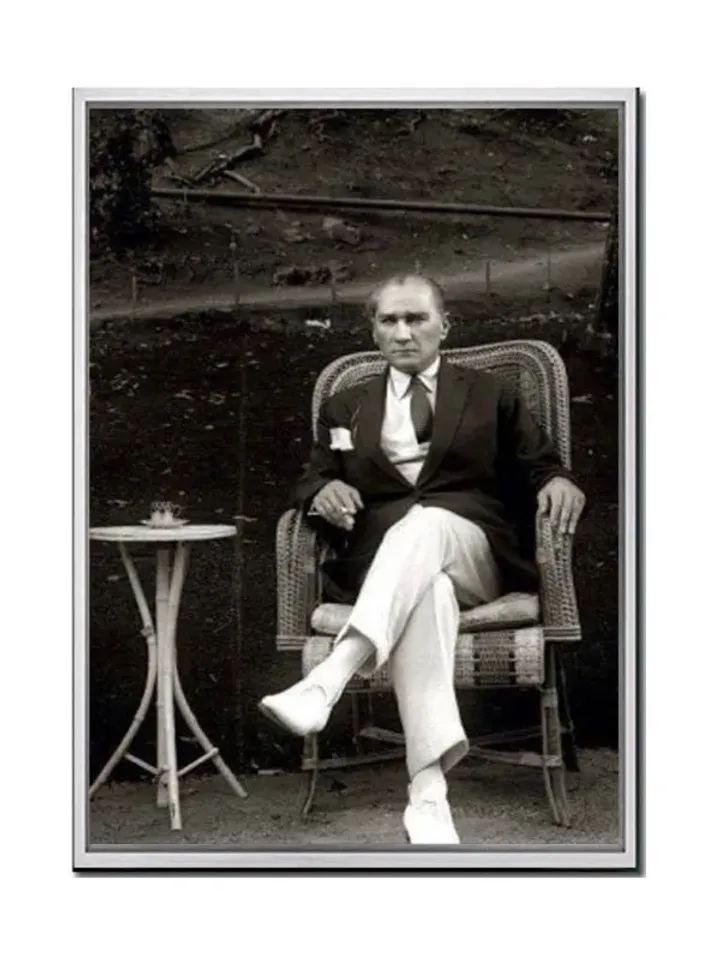 Mustafa Kemal Atatürk Print on Canvas , Floating Frame Option, Modern Wall Art, Extra Large Canvas Wall Art