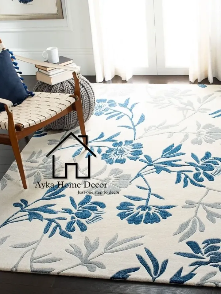 Ayka 100% Pure Woolen Area Rug For Hall Kitchen Living Room Bed Room Dining Room Kids Room Carpet / Leaves Rug / Modern Rug / Christmas Gift