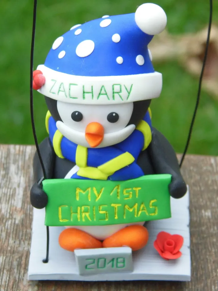 My first Chrismas ornament, Christmas ornament 2022, Christmas penguin ornament, Custom gift for Christmas, Tree decoration, Keepsake gift