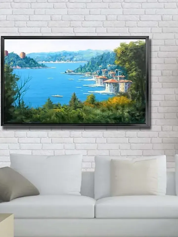 Seascape Print on Canvas , Floating Frame Option, Modern Wall Art, Extra Large Canvas Wall Art