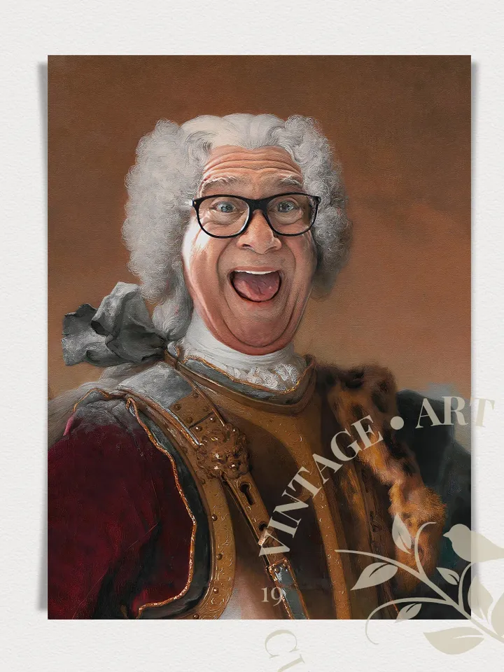 Large Danny DeVito Vintage Funny Wall Art PRINTABLE, Art Deco Print Painted Portrait, Downloadable Decor | 160