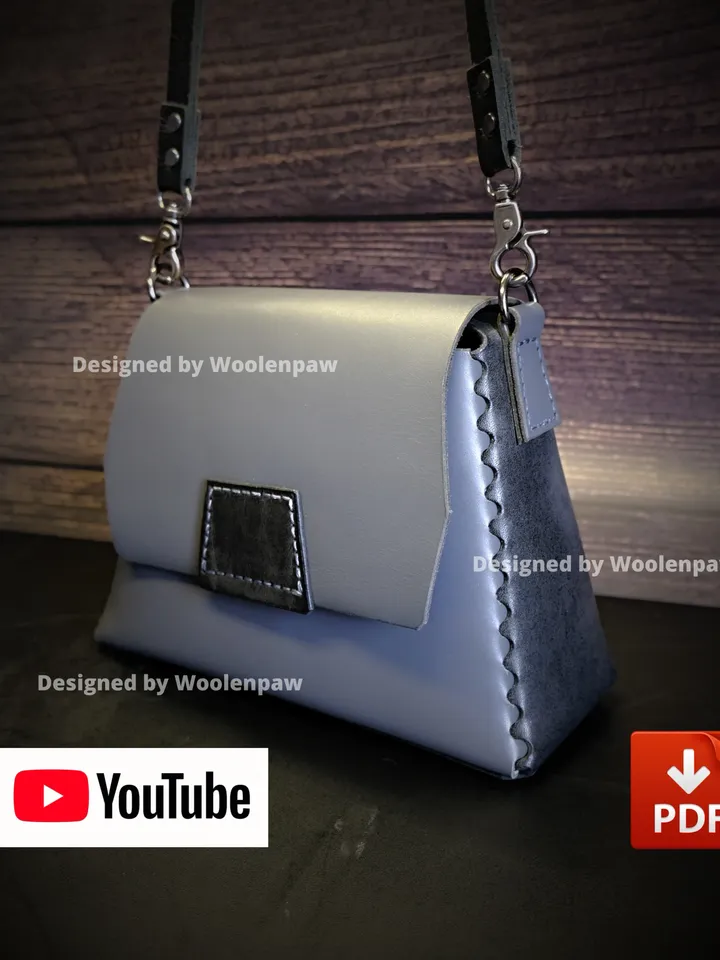 Leather pattern - Ladies Crossbody bag - "Rock".NS9