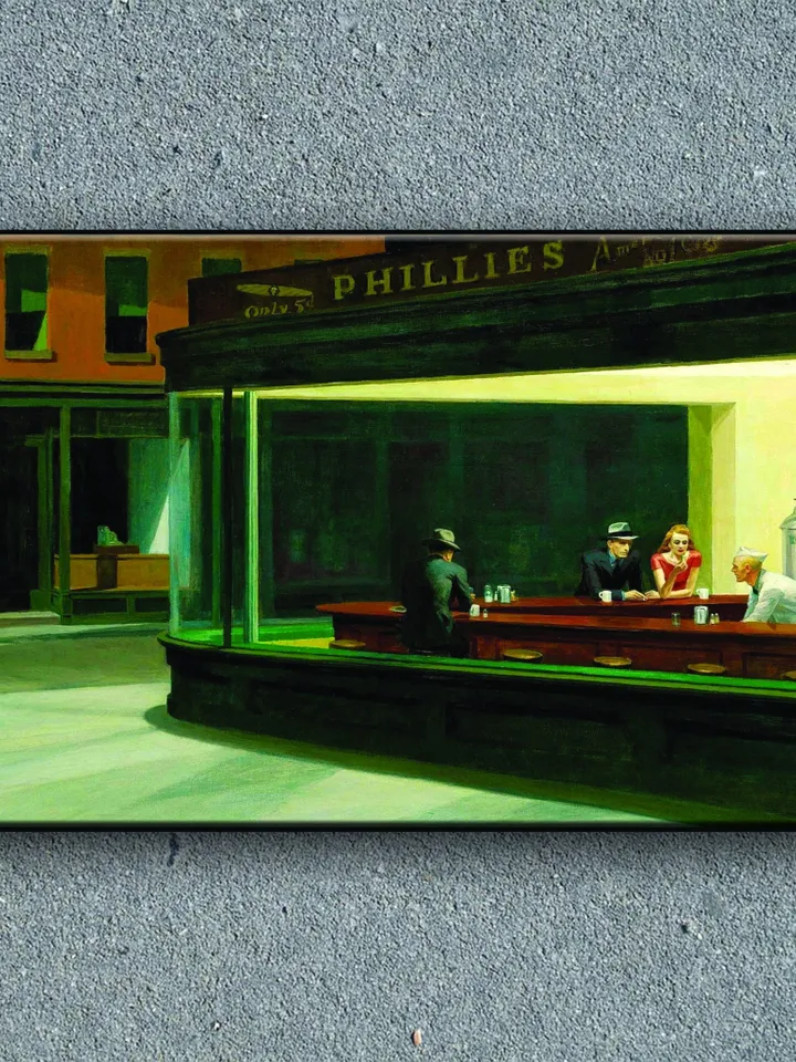 Bernie Sanders Meme Diner Print on Canvas , Floating Frame Option, Modern Wall Art, Extra Large Canvas Wall Art