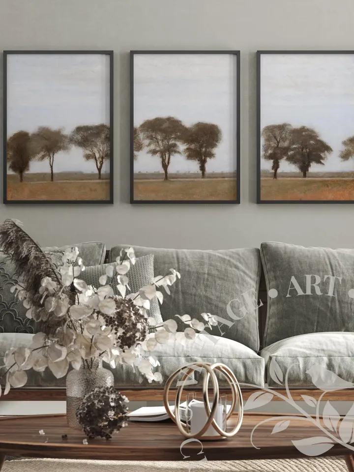 vintage landscape prints set triptych wall art antique oil painting Large Printable Decor, Digital Downloadable | 321 S3