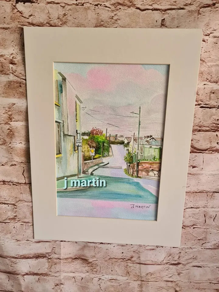 Watercolour Sketch of Windy Arbour and Farrenboley, Milltown, Dundrum Road, unmounted, unframed