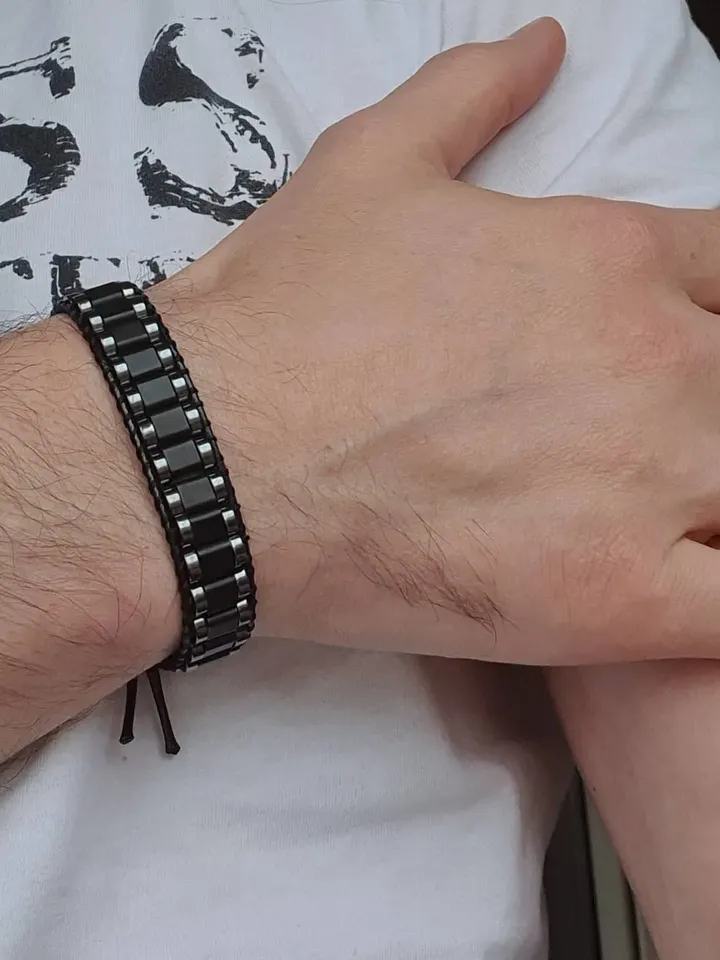 Hematite Wristlet, Black Bracelet, Gifts for Dad, Anniversary gifts, Stylish Jewelry, Unique Gifts, Causal Accessorize, Gifts for Groom