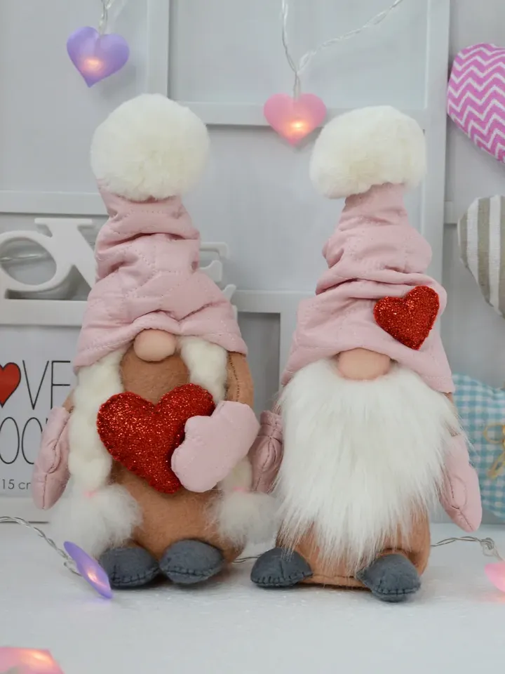 Sewing PDF Pattern Valentines Gnome, Video, Valentine's Day Gnomes, Valentine's Day Scandinavian Gnomes, Nisse, Tomte, V