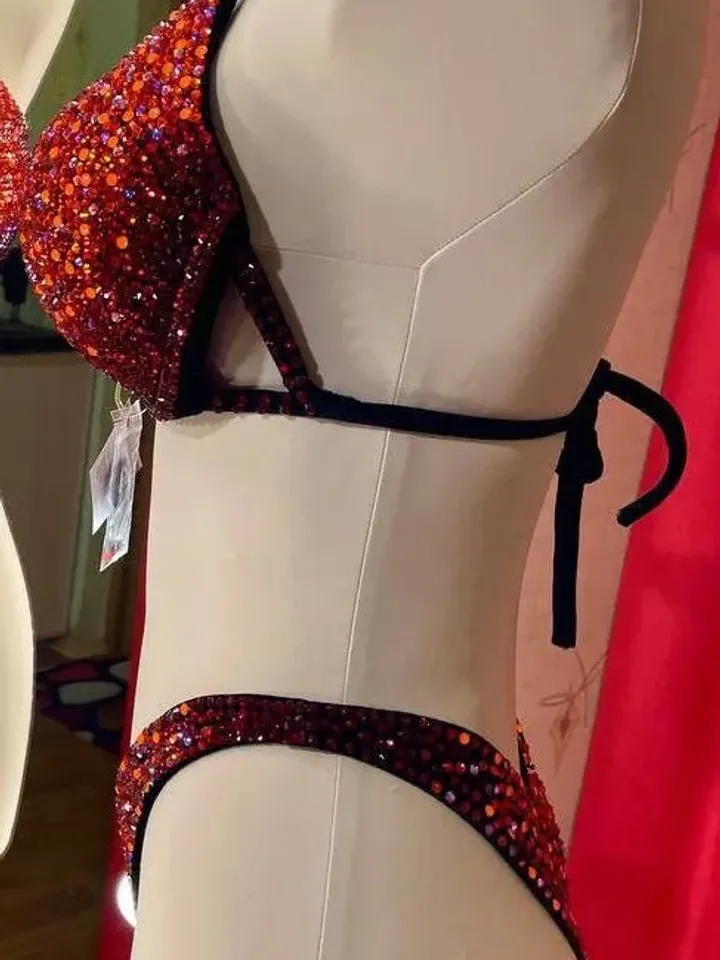 Competition Figure Suit with Crystals/Competition Suit/Posing Suit/Rhinestone Fitness NPC,IFBB,WBFF