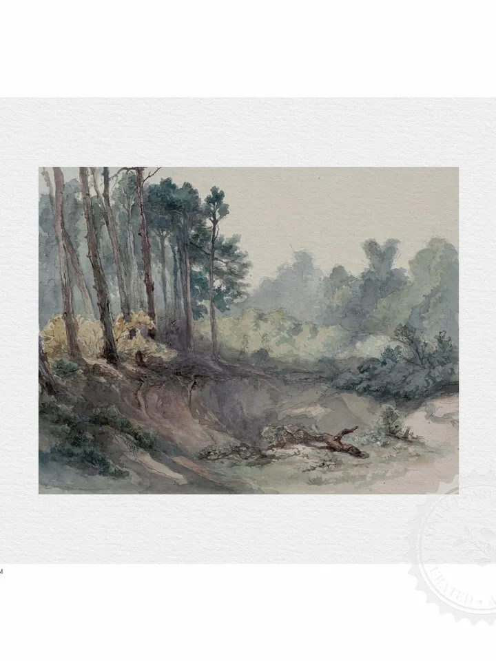 Vintage Minimalist Landscape Watercolor Painting, Printable Wall Art, Digital Downloadable Decor | 145