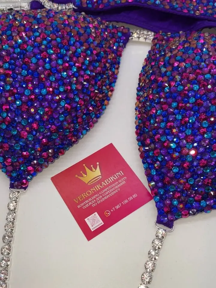 Competition Figure Suit with Crystals/Competition Suit/Posing Suit/Rhinestone Fitness NPC,IFBB,WBFF