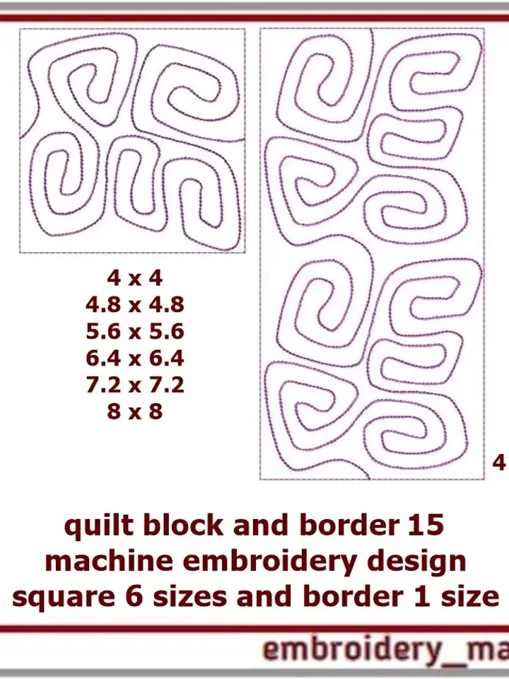 Quilt block and border 15 Machine embroidery design