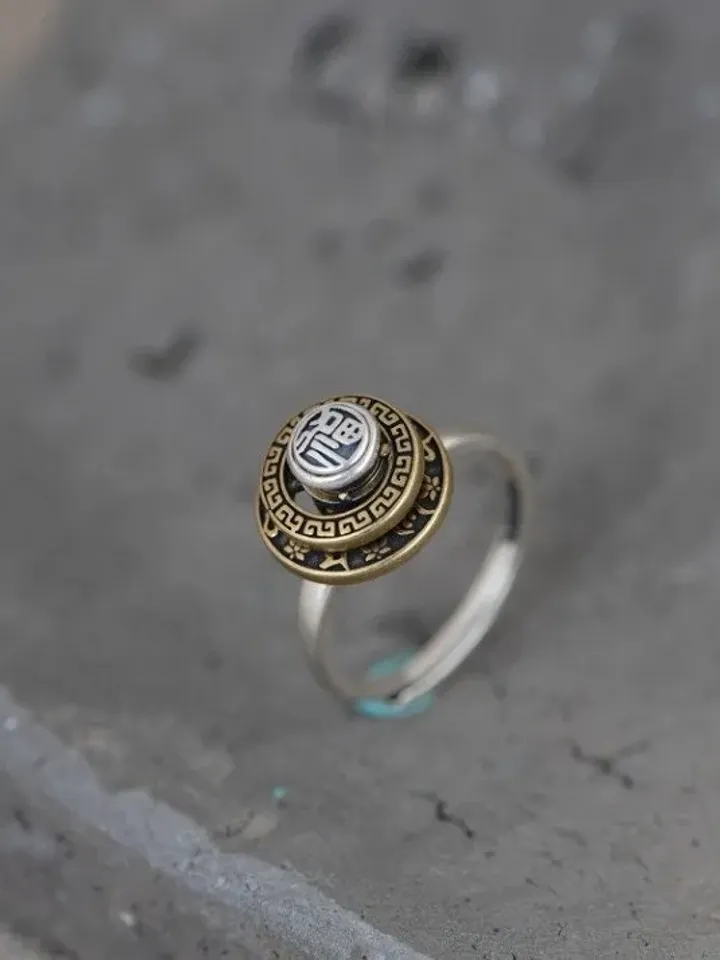925 Silver Spinner Ring, Unique Spinner Ring, Fidget Spinner Ring, Fidget Ring, Resizeable Spinner Ring, Thailand Ring,Thailand Gift, Fidget