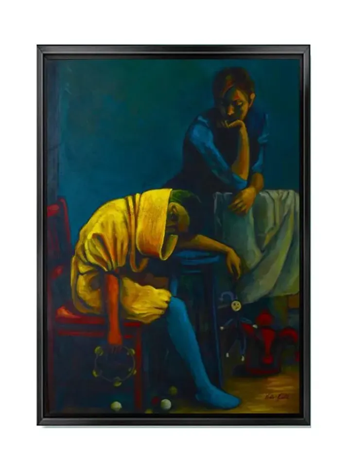 Oil paint Print on Canvas , Floating Frame Option, Modern Wall Art, Extra Large Canvas Wall Art