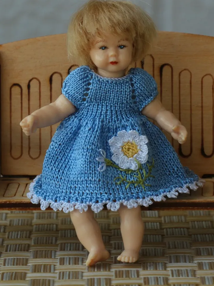 Miniature dress for a Heidi Ott toddler doll. Dress for a doll 2, 75 inches tall.