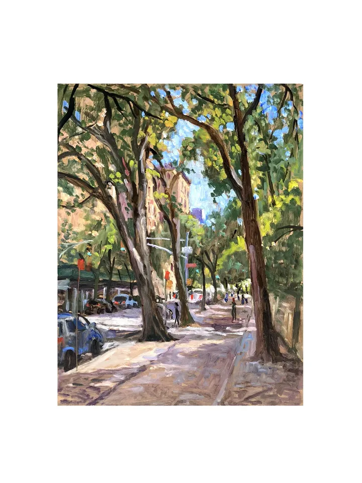 New York Cityscape Painting- Central Park/Fifth Avenue/NYC - 12x16 Oil on Panel, Impressionist Landscape, Signed Original Fine Art