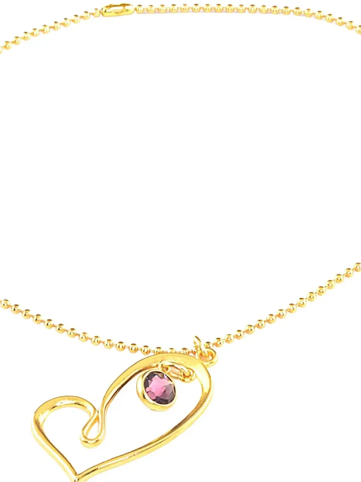 Trendy Heart Necklace with Birth Gemstone, Pretty Gold BIRTHSTONE NECKLACE, Ball Chain Necklace, Anniversary Gift For Mom Sister Grandma