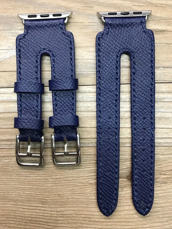 Apple Watch Band, Apple Watch Strap, Double Buckle Cuff Watch Band, Bleu Agate Double Buckle Cuff For Apple Watch 38mm 40mm 42mm 44mm