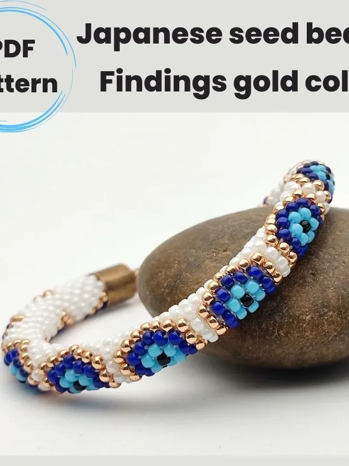 Bracelet pattern, Beaded bracelet pattern, Digital products, PDF pattern bracelet, Jewelry pattern, Crochet bead pattern