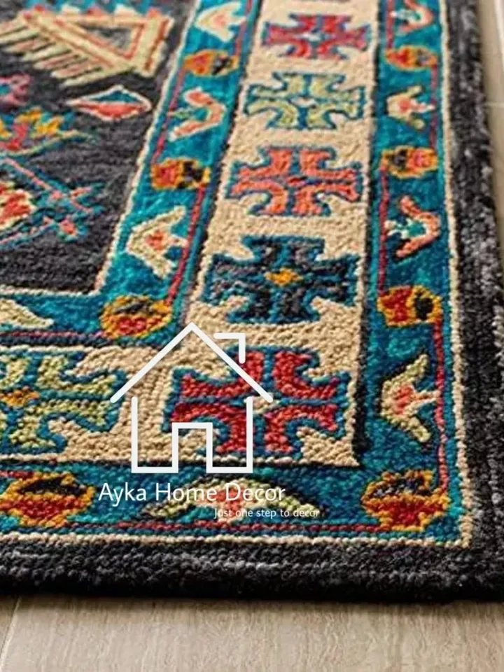 Ayka Vintage 100% Handmade Woolen Area Rug For Hall Kitchen Living Room Bed Room Bath Room Dining Room Kids Room Carpet / Christmas Gifts