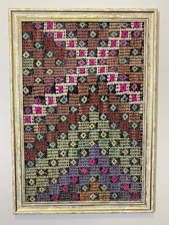 Vintage wall kilim art, unique hand-woven woolen kilim on the wall, home decor , 50x70 cm