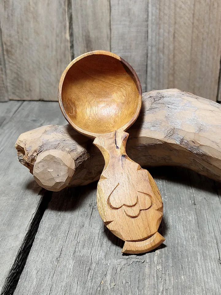 Handmade wooden coffee scoop Tea scoop Wood gift coffee lovers Wood anniversary year Cherry wood spoon anniversary gifts