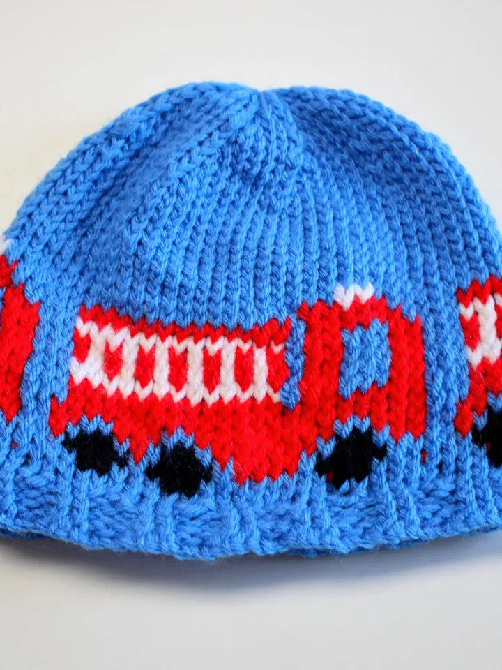 Fire Truck Hat, Little Fireman, Boy's First Hat, Baby Gift Ideas for Boys, Just Like Daddy, Gender Reveal Prop, Sizes: Preemie & 0-3 Months