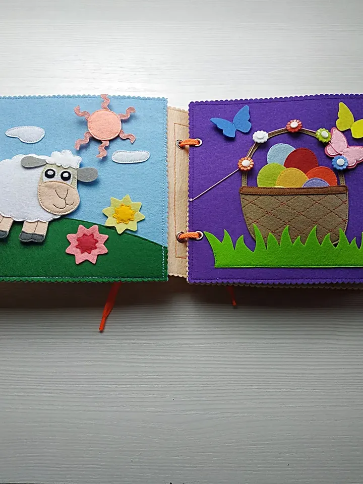 Quiet book toddler, Montessori quiet busy book, Sensory baby toy, Travel activity toy, Animals quiet book dollhouse