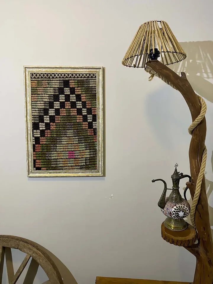 Vintage wall kilim art, unique hand-woven woolen kilim on the wall, home decor , 50x70 cm