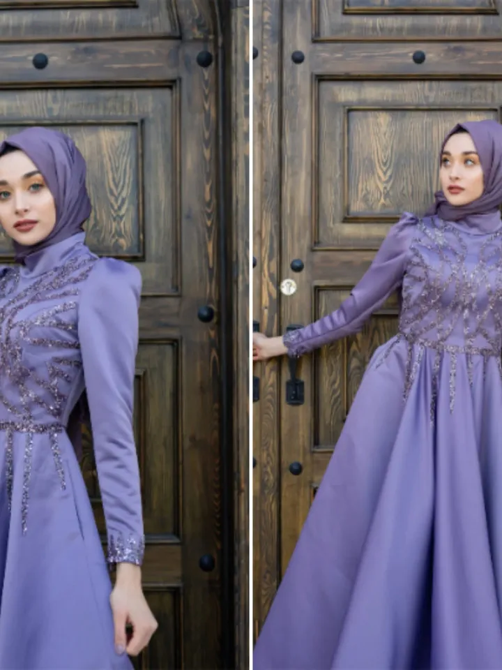 AHUNARE HIJAB - Suyolu Wedding Dress, Muslim Evening Gown, Nikah, Islamic Wedding, Engagement, Bridesmaid,