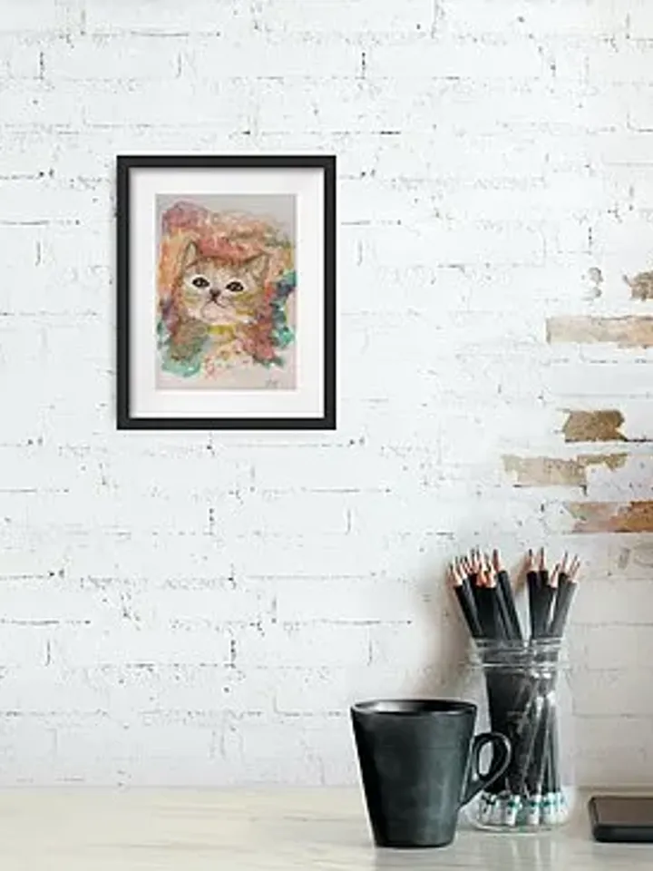 Cat watercolor painting Cat art work