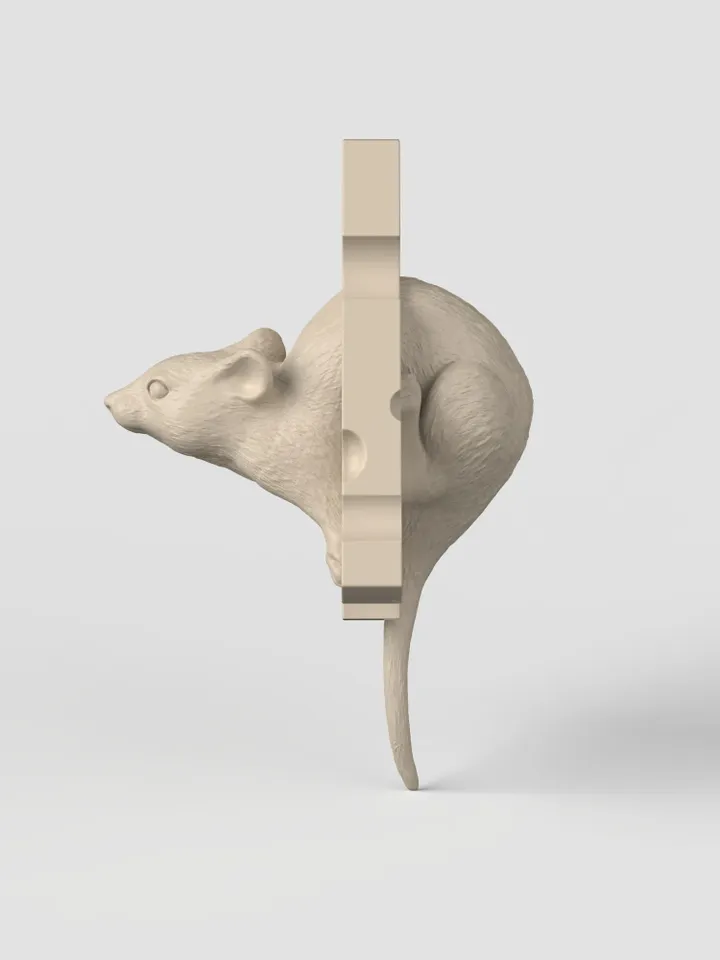 3D Model STL CNC Router file 3dprintable Mouse Pendant