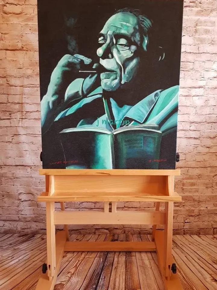 Charles Bukowski Portrait , Fine Art Print, American Author, Post Office, Notes of a dirty old man, unframed, unmounted