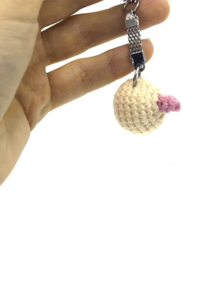 Boobs keychain, small breast model, funny Valentines day gift original keychain, plush breast, mature adults