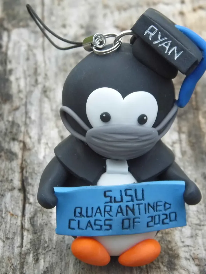 2022 Quarantined graduation Christmas ornament, Covid penguin ornament, Personalized 2022 Christmas Ornament Vaccine Pandemic Quarantine