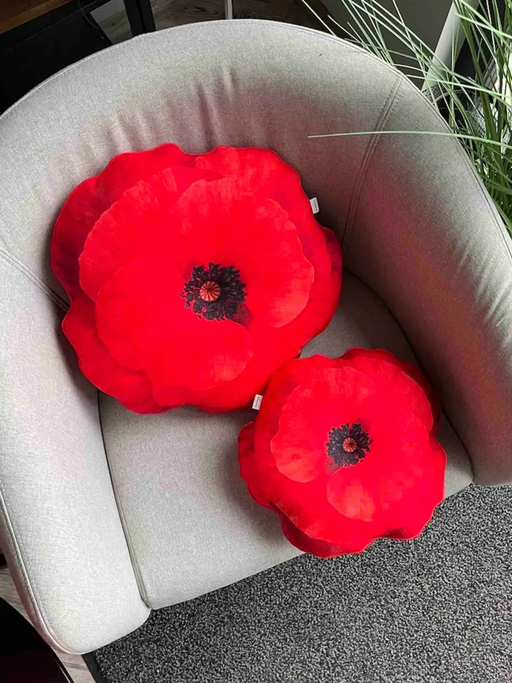 Red poppy pillows / set flower pillow / red poppies pillows / wildflowers / summer flowers / coquelicot rouge / mohnhlumen