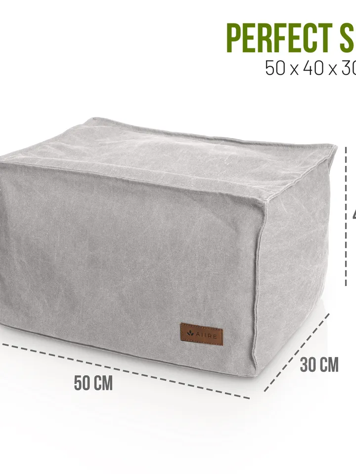 Puff with filling included and footrest - Giant Bean Bag of exclusive design for Salon - Youth Pouf XXL Light Grey
