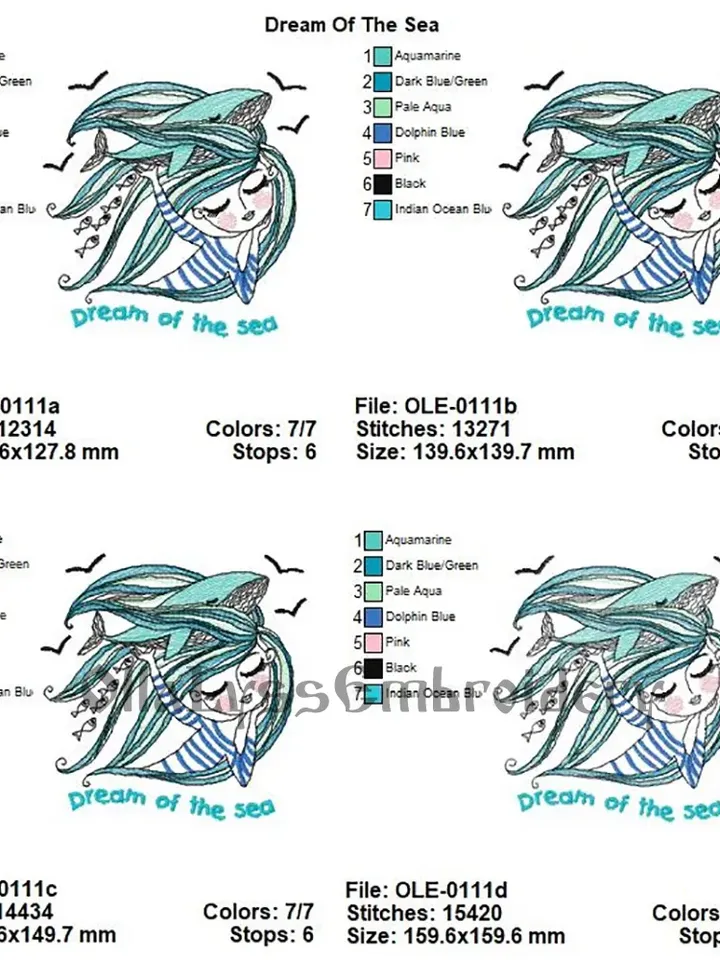 Dream of the sea machine embroidery design