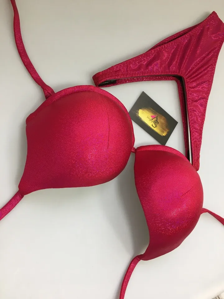 Bright pink biflex base - fitness bikini