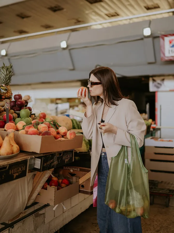 Produce bags Vegetable bag Farmers market Reusable grocery bag