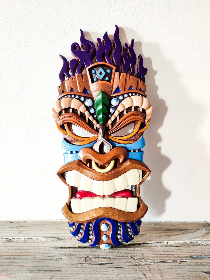Wood mask wall art, wood tribal mask, tiki mask wood, carved wood mask, african wood mask, wall decor, wall panel, wooden wall panel