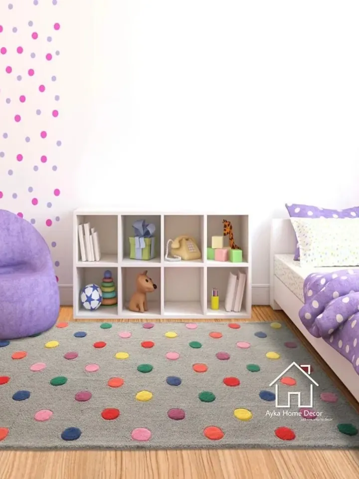 Multi Color Woolen Area Rug For Hall Kitchen Living Room Bed Room Bath Room Dining Room Kids Room Carpet / Kids Rugs / Customized Available